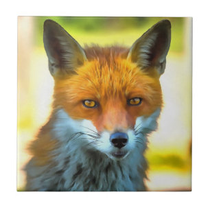Fox Portrait Realistische Wildnis Kunst, Dichtung Fliese