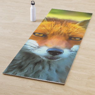 Fox Portrait Realistische Wildnis Kunst, Dichtung Yogamatte