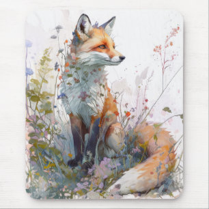 Fox Portrait Tiermalerei Kunst, Dichtung und Musik Mousepad