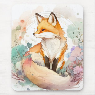 Fox Portrait Tiermalerei Kunst, Dichtung und Musik Mousepad