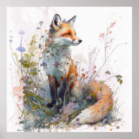 Fox Portrait Tiermalerei Kunst, Dichtung und Musik