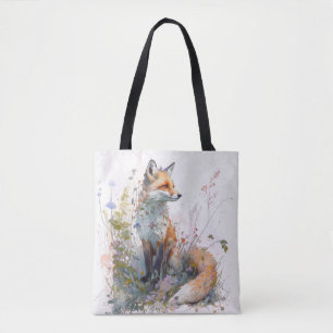 Fox Portrait Tiermalerei Kunst, Dichtung und Musik Tasche