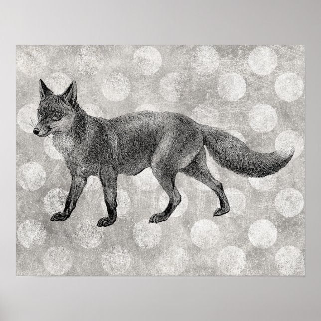 Fox Poster - Vintage Illustration Print (Vorne)