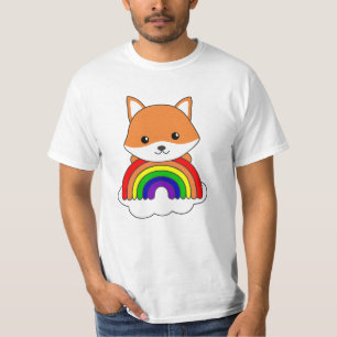 Fox Rainbow Niedlicher Tiere Farbenfoxenwälder T-Shirt