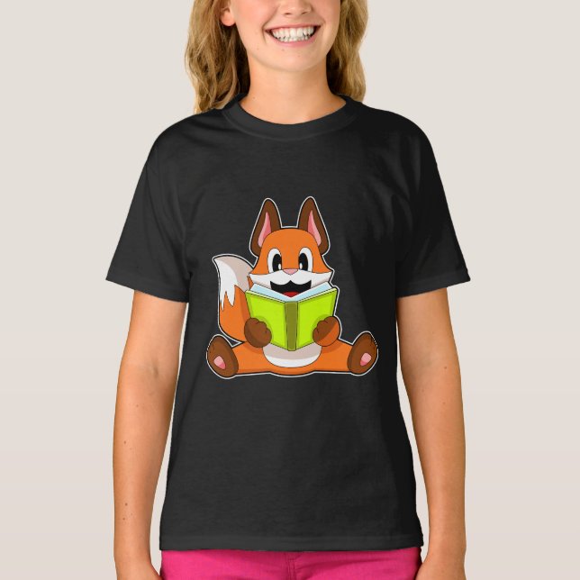 Fox Reading Book T-Shirt (Vorderseite)