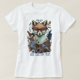 Fox Reading Book, Wildblume, Fox Lover T-Shirt