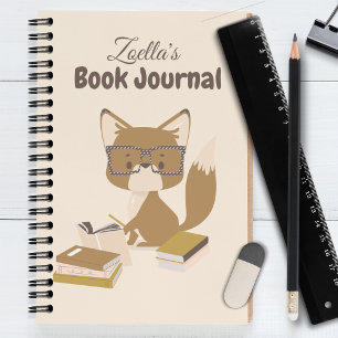 Fox Reading Journal Book Review Personalisiert Notizbuch