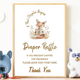 Fox Reading New Chapter fängt das Diaper Raffle Si Poster