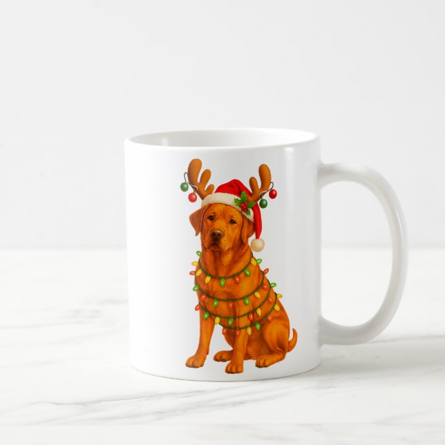 Fox Red Lab Christmas Tree Light Pajama Labrador D Kaffeetasse (Rechts)