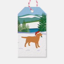 Fox Red Labrador Christmas Evergreen Weihnachtsman Geschenkanhänger