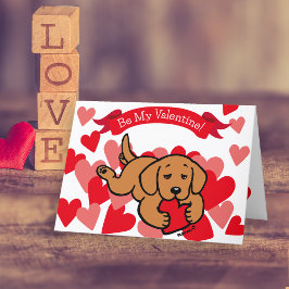 Fox Red Labrador Puppy Cheart Valentine Feiertagskarte