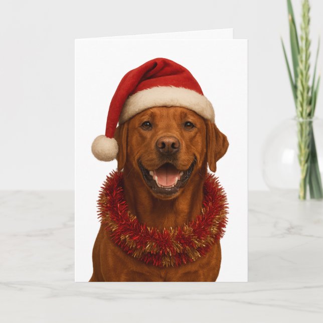 Fox red Labrador Retriever Christmas card Karte (Vorderseite)