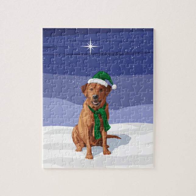 Fox Red Labrador Retriever Christmas Dog (Vertikal)