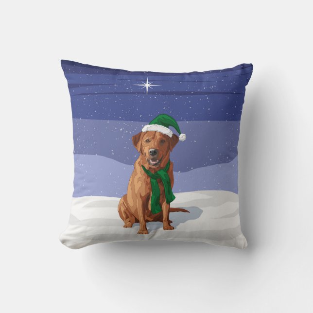 Fox Red Labrador Retriever Christmas Dog Kissen (Vorderseite)