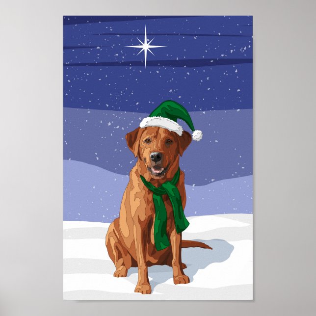 Fox Red Labrador Retriever Christmas Dog Poster (Vorne)