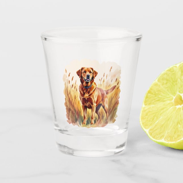 Fox Red Labrador Retriever Dog Schnapsglas (Vorderseite)
