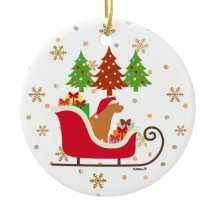 Fox Red Labrador Silhouette Christmas Sleigh