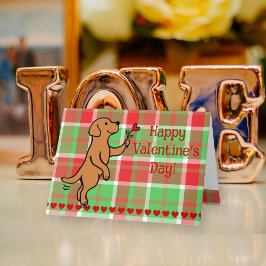 Fox Red Labrador Tiny Heart Blume Valentine Feiertagskarte