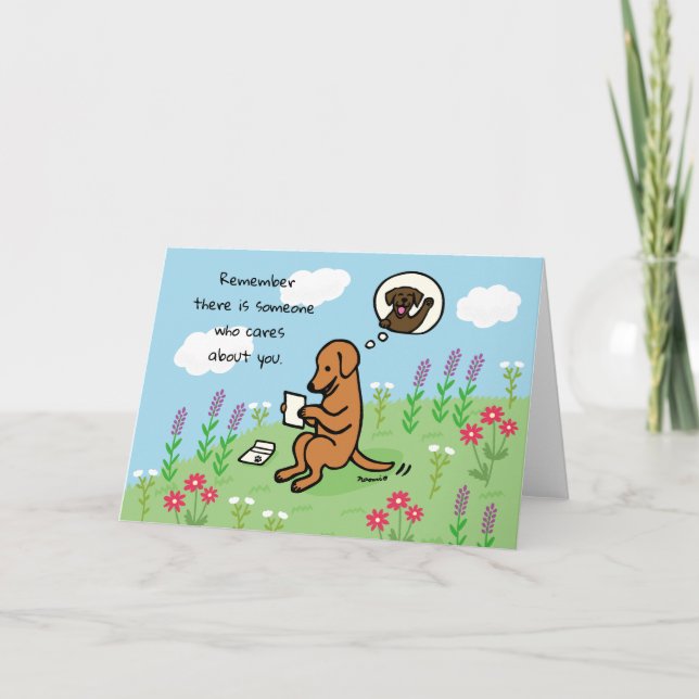 Fox Red Labrador und Letter Someone Cares Karte (Vorderseite)