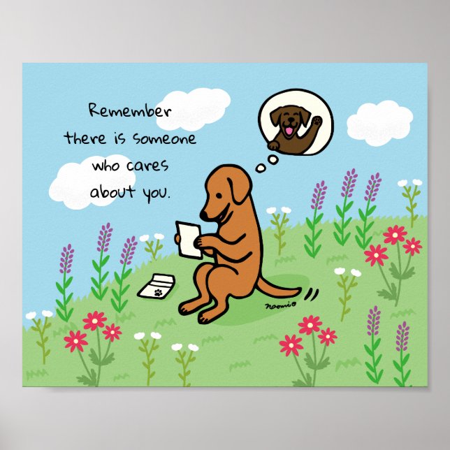 Fox Red Labrador und Letter Someone Cares Poster (Vorne)