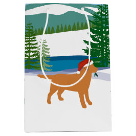 Fox Red Labrador Weihnachtsansicht Mittlere Geschenktüte