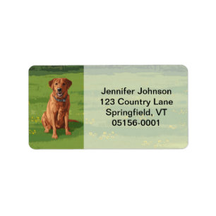 Fox Red Yellow Labrador Retriever Dog Adressaufkleber