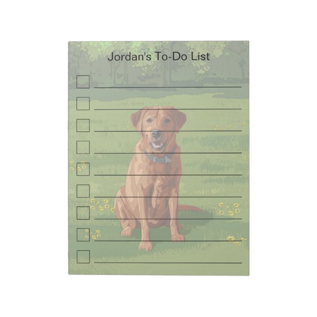 Fox Red Yellow Labrador Retriever Dog Notizblock (Rotiert)