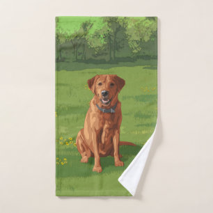 Fox Red Yellow Labrador Retriever Hund Badhandtuch Set
