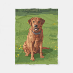 Fox Red Yellow Labrador Retriever Hund Fleecedecke