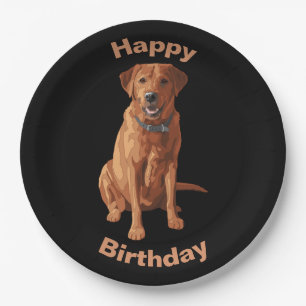 Fox Red Yellow Labrador Retriever Hund Pappteller