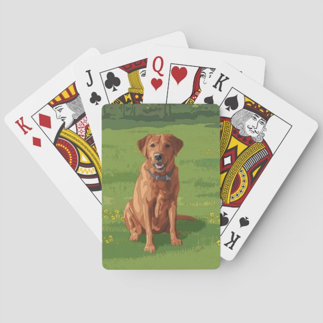 Fox Red Yellow Labrador Retriever Hund Spielkarten (Rückseite)