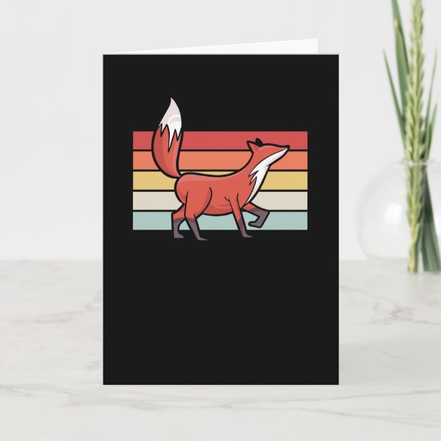 Fox Retro Vintag Karte (Vorderseite)