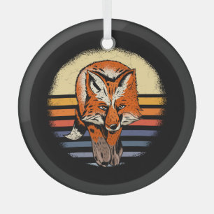 Fox Retro Vintag Ornament Aus Glas