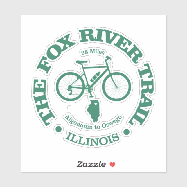 Fox River Trail (Radfahren) Aufkleber (Blatt)