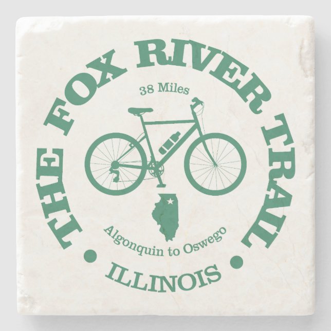 Fox River Trail (Radfahren) Steinuntersetzer (Vorderseite)