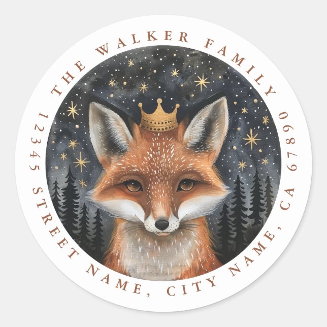 Fox Round Stickers (Vorderseite)