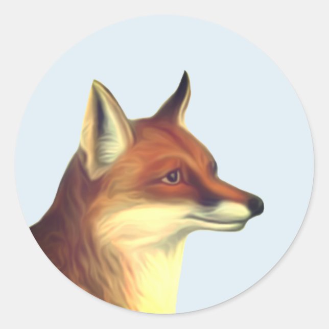 Fox Runder Aufkleber (Vorderseite)