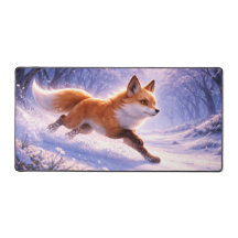 Fox Running in Winter Snow