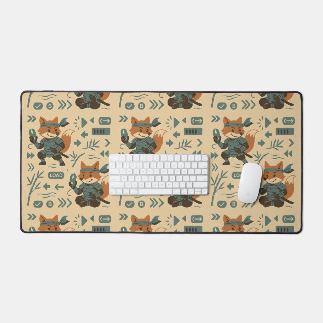 Fox Samurai Gamer  Schreibtischunterlage (Tastatur & Maus)