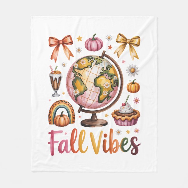 Fox Shirt Country Pumpkin Fleecedecke (Vorderseite)