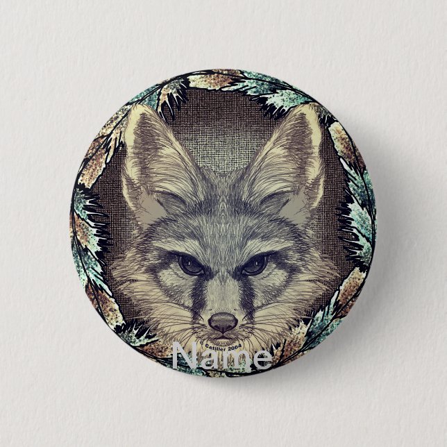 Fox Sketch Button (Vorderseite)