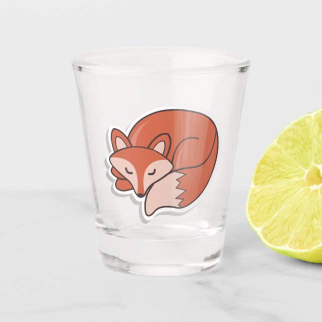 Fox Sleeping Schnapsglas (Vorderseite)