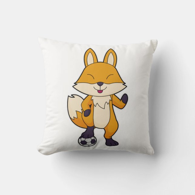 Fox Soccer Player Soccer Kissen (Vorderseite)