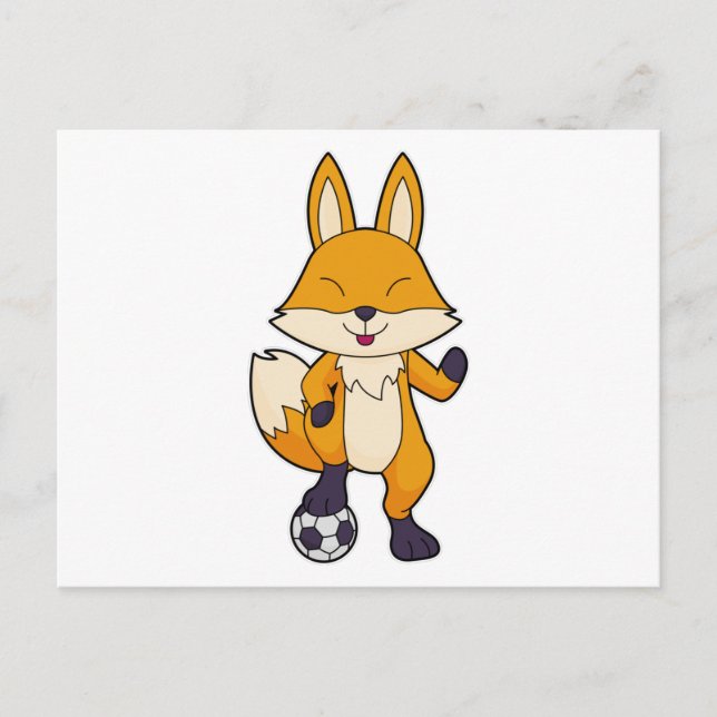 Fox Soccer Player Soccer Postkarte (Vorderseite)