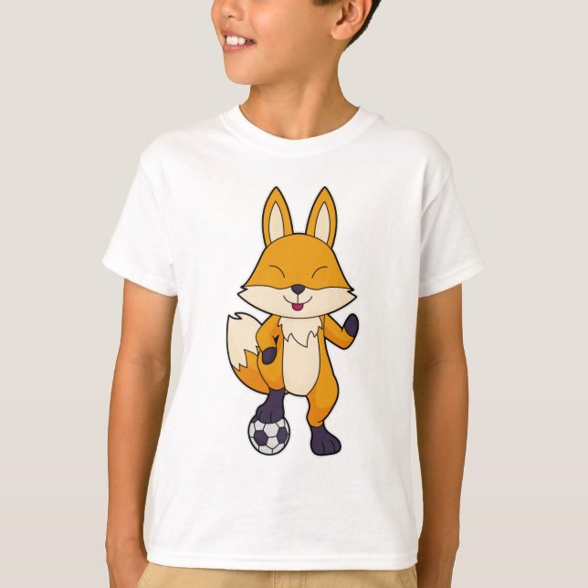 Fox Soccer Player Soccer T-Shirt (Vorderseite)