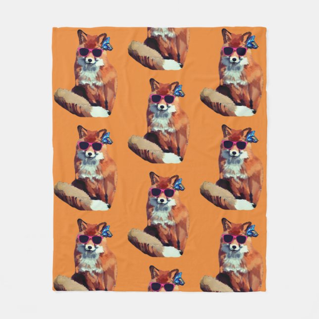 Fox-Sonnenbrille Butterfly Fleece Blanket (Vorderseite)