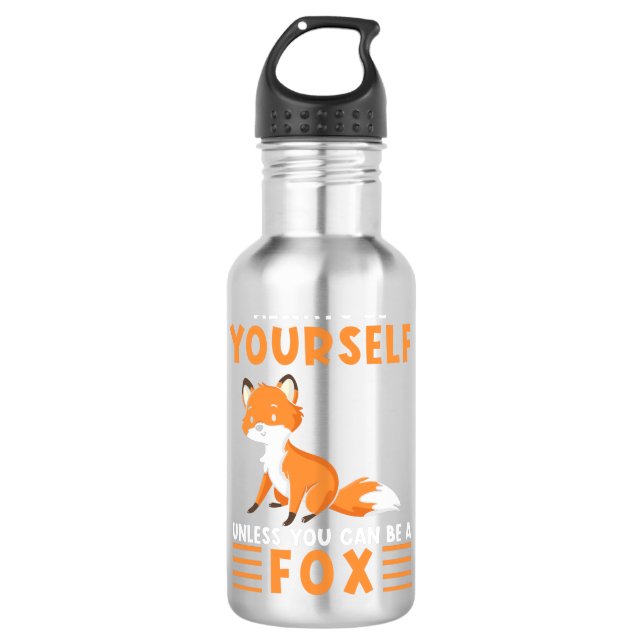Fox Sprichwort Funny Edelstahlflasche (Vorderseite)
