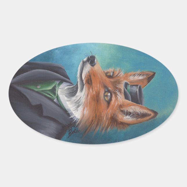 Fox Sticker Animal Sticker Viktorianisch Fox (Vorderseite)