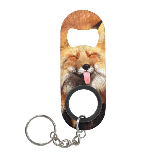 Fox Sticking Es ist Zunge-Out Mini Flaschenöffner (Vorderseite)