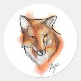 Fox Stiker Runder Aufkleber